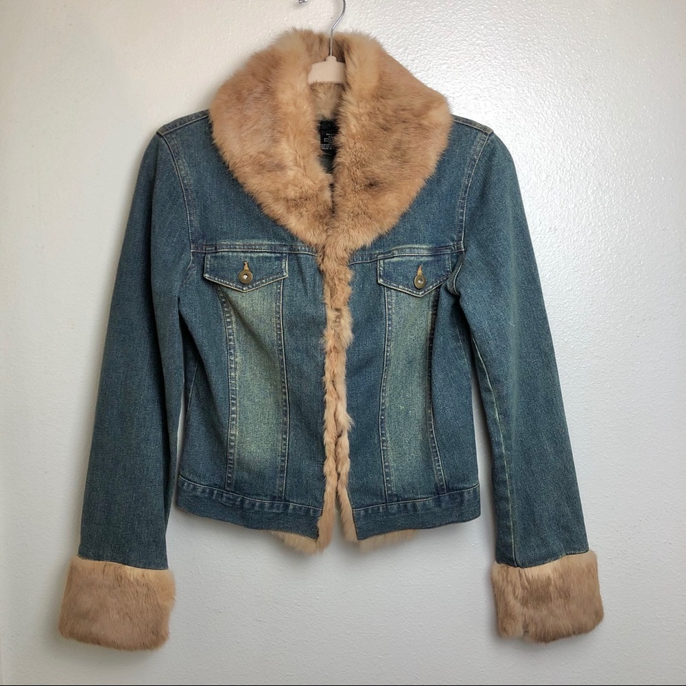 Sheri Bodell Denim Jacket lined with Rabbit Fur